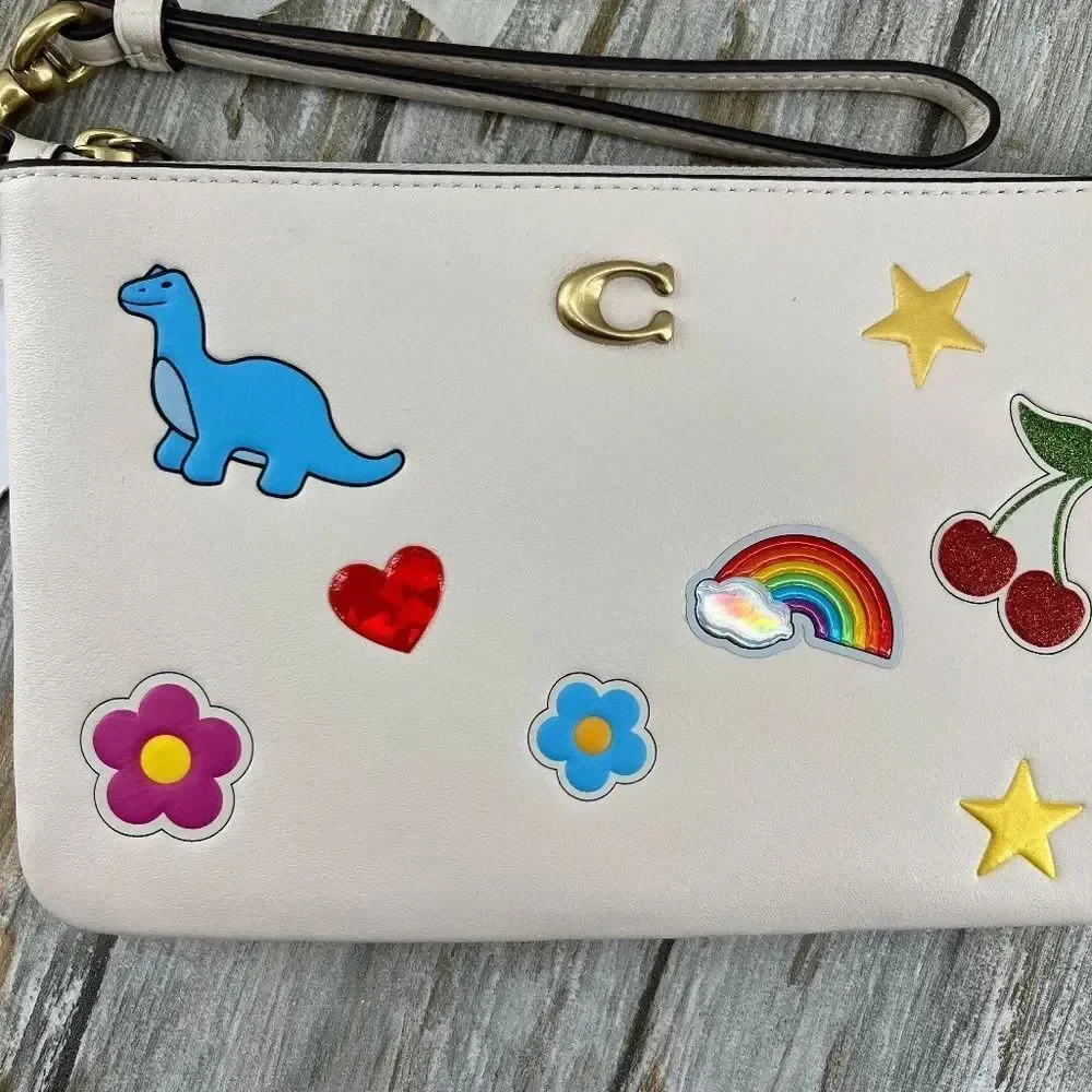 Coach Retail Sticker Print Essential Small Wristlet Wallet Bag Purse